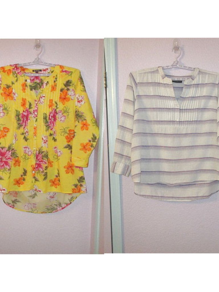 Bundle Womens Blouse Tops 22w 3x Linen Cotton Pintuck Tunic Button Gauze Light 2